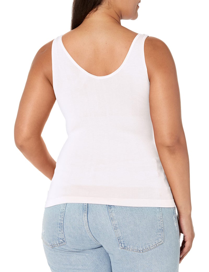 Yummie Women's Seamless Reversible Shapewear Tank Top, White, L/XL - Image 2